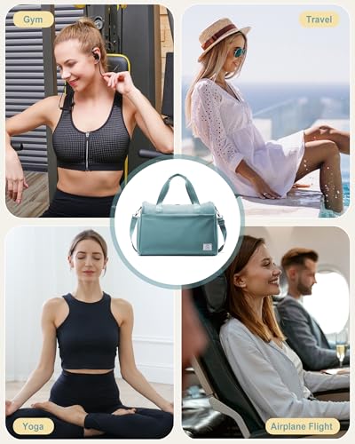 Travel Weekender Bags with Shoe Compartment Overnight Bag Light Blue | Personal Item Travel Bag with Wet Pocket Carry On Bag with Laptop Compartment Duffle Bag for Sports Travel Gym Essential - color: K4-Light Blue