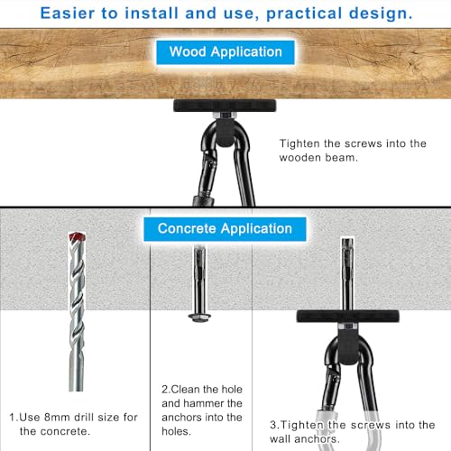 Dolibest Heavy Bag Hangers & Brackets - Ceiling Mount with Carabiner for Strength Training, Aerial Yoga & Resistance Bands - color: 2 Holes Ceiling Anchor