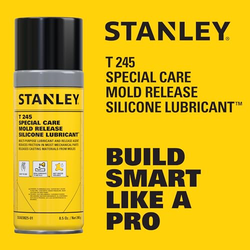 STANLEY T245 Mold Release Spray - 1x8.5 oz, High-Performance Silicone Lubricant for Epoxy Resin, Plastics, Withstands Extreme Temperatures, Moisture Repellent, Corrosion Protection - 1 Pack - size: 1 Pack