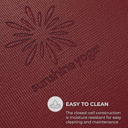 Voyage 5mm Studio Yoga Mats, 4 Pack, 72x24in - color: Burgundy