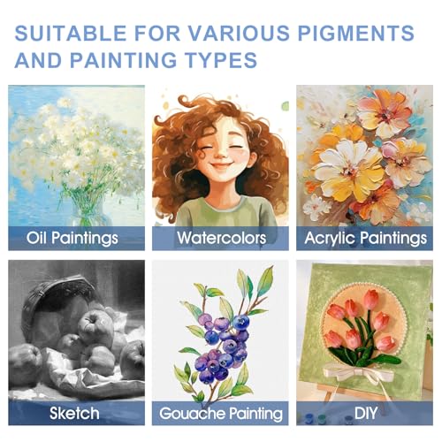 FUMILE 8x10 Canvas for Painting Stretched, 24 Pack Canvases for Painting-5/8 in Profile Primed White Blank Painting Canvas Value Pack for Oil & Acrylic Paint - size: 8x10