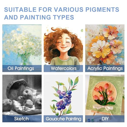 FUMILE 8x10 Canvas for Painting Stretched, 24 Pack Canvases for Painting-5/8 in Profile Primed White Blank Painting Canvas Value Pack for Oil & Acrylic Paint - size: 8x10