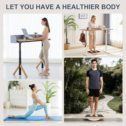 Rocker Board for Physical Therapy | Professional Adult Balance Board | Anti-Slip Wood Standing Desk Balance Board for Core Strength, BAPS & Slack Board Alternative (Suitable for Men & Women)