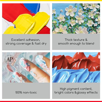 MEEDEN Phthalocyanine Blue Acrylic Paint: 1L /33.8oz Heavy Body Paints | Thick Art Paints Non-Toxic Gloss Finish for Canvas Crafts - color: Phtalocyanine Blue - 1L