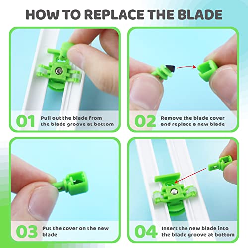 Circular Paper Cutter, Rotary Circle Cutter Cut Paper Trimmer Scrapbooking Tool with 3 Replaceable Blades for Art and DIY Crafts, Cards Making (Green)