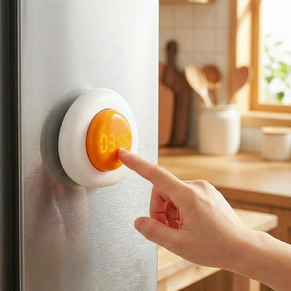 Egg-Shaped Kitchen Timer, Twist Dial Magnetic Kitchen Timers for Cooking, LCD Digital Display, Easy to Use, 180-minute Countdown Timers for Eggs, Bacon & Everyday Cooking
