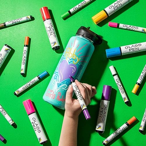 Glass Pen Window Marker: Liquid Chalk Pens for Glass (5 Pens - Jumbo Tip) | Graduation, Car Windows, Mirror Pen, Storefront, Wedding, Parade, Party & Holiday - Whiteboard Markers with Washable Paint - style: Jumbo