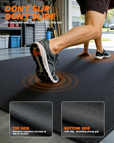 Rendpas Large Exercise Mat for Home Gym, 8mm Extra Thick Workout Mat - color: 9*6 FT Black