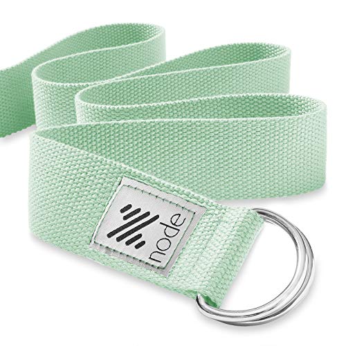 7-1/2' Yoga Strap for Stretching, Woven Cotton Blend Yoga Strap with Adjustable D-Ring Buckle for Exercise, Therapy and Fitness - color: Mint