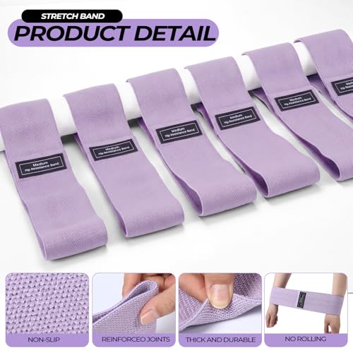 Seenelling 18 Pcs Pilates Ring and Ball Bulk Home Pilate Kit - color: Purple