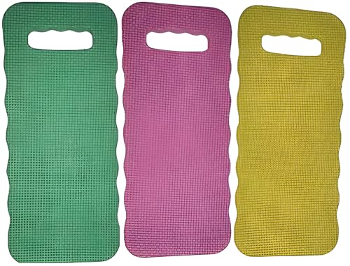 Bexter Foam Garden Kneeling Pads (2-Pack) – Thick, Lightweight Cushion for Gardening, Cleaning, Exercise – 15.75'' x 7'' x 0.68'' – Assorted Colors: Blue, Pink, Yellow, Green