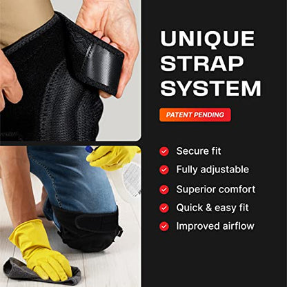 NoCry Gardening Knee Pads for Women & Men with Soft Foam Cushion and Adjustable, Easy-to-Use Non-Slip Straps — Durable, Lightweight Design — Perfect for Gardening or Cleaning Floors - style: Foam