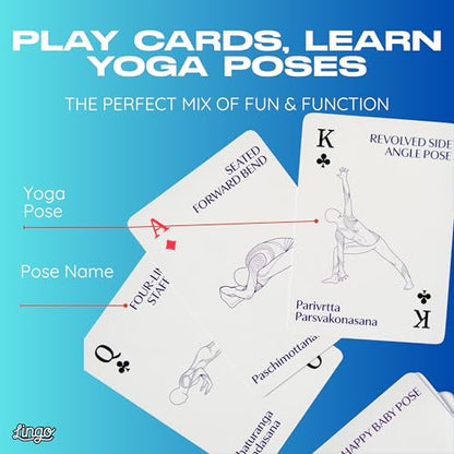 Lingo Yoga Playing Cards | Pose Card Deck with Instructions for All Levels & Beginners | Home Practice, Workout & Self-Care Gift | Portable Sequence Builder for Adults