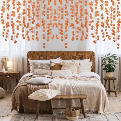 86 Feet 12 Strands Artificial Eucalyptus Leaf Plants Fall Garland Vine Hanging Eucalyptus Garland Thanksgiving Decor for Home Kitchen Wedding Wall Decor - size: 12pcs Fall Eucalyptus Vine