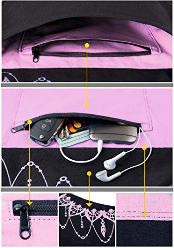 Yoga Mat Bag & Carrier with Pockets for Women | Holds yoga & pilates mats up to 72 in, Fits thick mats, Water bottle & zip pockets, 2 mat straps included, Gift-boxed - color: Black & Pink