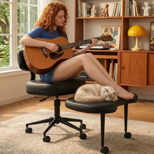 DUMOS ADHD Meditation Chair, Cross Legged Home Office Desk Chair - color: Black