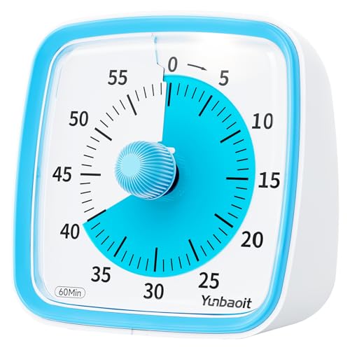Yunbaoit Visual Timer with Night Light, 60 Minute Countdown, Light Blue - color: Light Blue