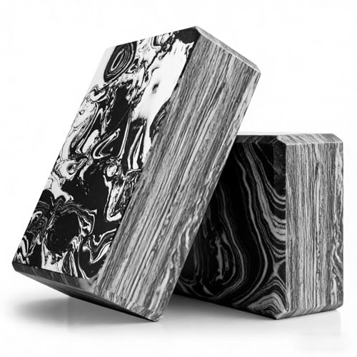 2-Pack Yoga Blocks, High-Density 9"x6"x3" Yoga Brick Foam Blocks Non-Slip EVA Foam Block Yoga Props Accessories for Yoga Pilates Stretching and Meditation - color: Camo Black
