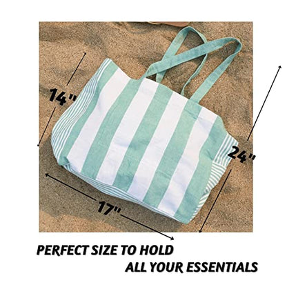 Folkulture Beach Bags for Women, Waterproof, Beach Must Haves -17x14 inch - color: Green