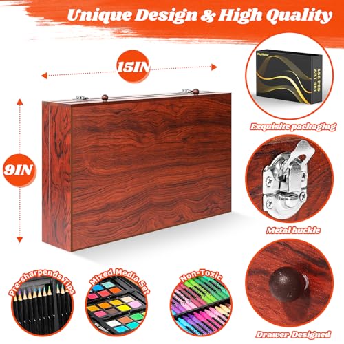 Hapikalor 156-Pack Art Kit Drawing Set with 2 Sketch Book, Crayons, Colored Pencils, Arts and Crafts Art Supplies | Crayons, Arts and Crafts Art Supplies