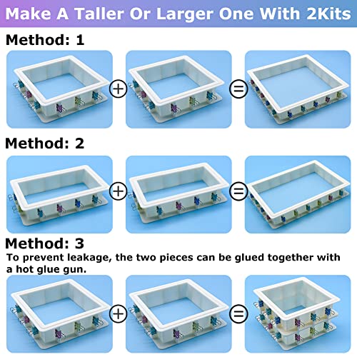 2-Pack Adjustable Mold-Housing for Silicone Molds，Rubber Mold Making Kit | Housing Frame for DIY Candle, Soap, and Resin Molds，Silicone Mold for Resin Mold Making Silicone Rubber