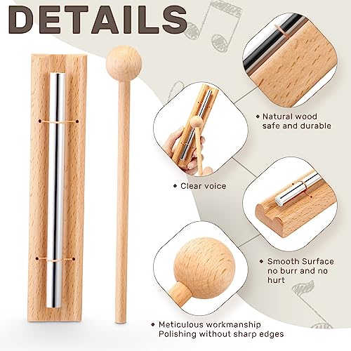 Boao 12 Pcs Meditation Chime, Mindfulness Teacher Hand Bell Chime Musical Percussion Instrument with Mallet Reminder Tools for Prayer Yoga Music Sound Gift