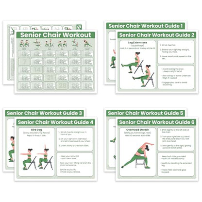Senior Exercise Chair Workout Poster, 30-Day Stretching and Gentle Seated Exercise Chart