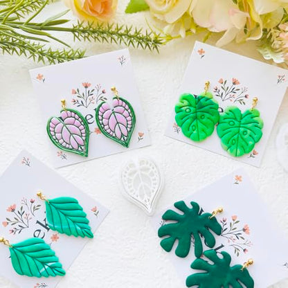 Leaf Shape Polymer Clay Cutters Set – Molds and Clay Cutters for Polymer Clay, Botanical Clay Earring Tools - color: B color