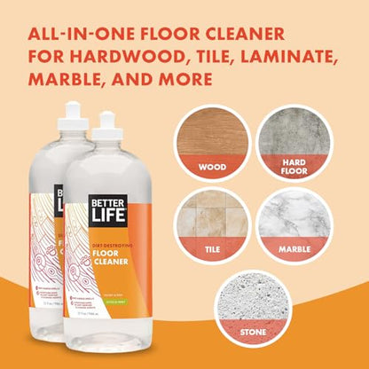 Better Life Floor Cleaner - Liquid Multipurpose Cleaner for Wood, Tile, Laminate, Vinyl, Bamboo for Mopping - Citrus Mint 1 Gallon Refill - size: 128 Fl Oz (Pack of 1)