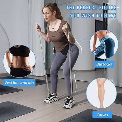 Resistance Bands Set for Physical Therapy, Rehab, Yoga and Pilates - color: Gradient Gray 10-115lbs