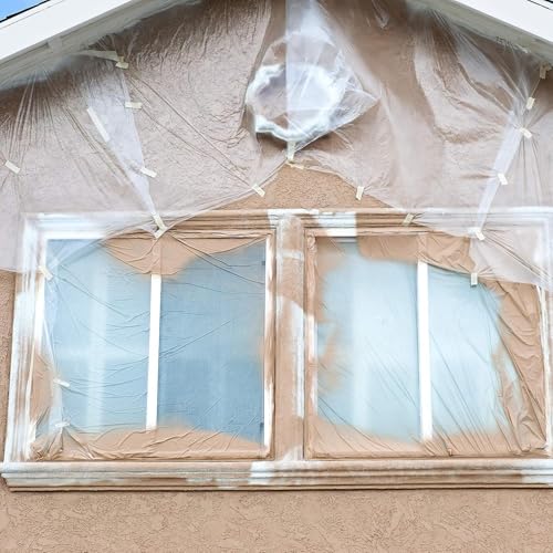 Aluf Plastics Sheeting - 4 Rolls of 7.8 Micron Clear All Purpose Vapor and Moisture Barrier Sheet Tarp/Drop Cloth - 9' x 400' - for Painting, Furniture, Carpet, Contractor, & Construction - color: Clear, style: 9ft x 400ft Sheeting, .31 Mil, 4 Count