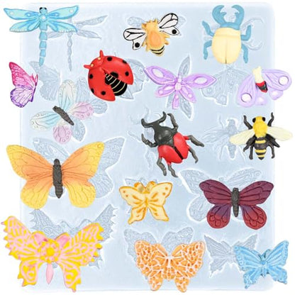 Butterfly and Insects Mold Silicone for Fondant, Air Dry Clay, Resin Crafts - color: Insects #5593