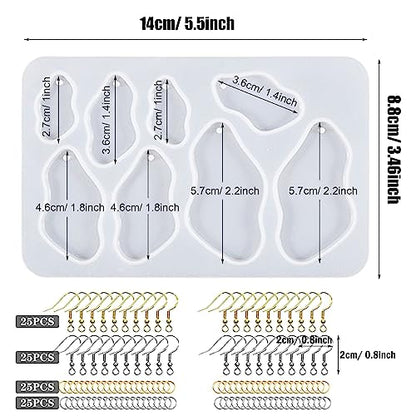 Attuslla Resin Molds - Silicone Earring Moulds with Ear Hooks and Jump Rings for DIY Epoxy Resin Jewelry Making - color: Style 11