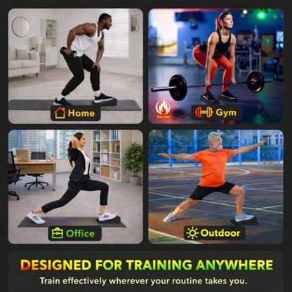 Non-Slip Squat Wedge Block, 2 Pack | Heel Elevated Design Foot Wedges for Exercise