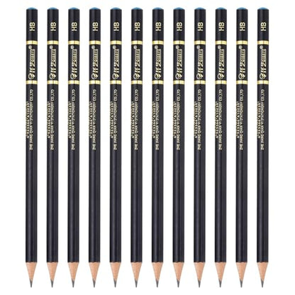 PATIKIL 12Pcs Drawing Pencils for Sketching, HB Refill Sketch Pencils for Drawing, Graphite Art Pencil Set Professional Resistant Lead for Painting Shading Artist Office Supplies - size: HB