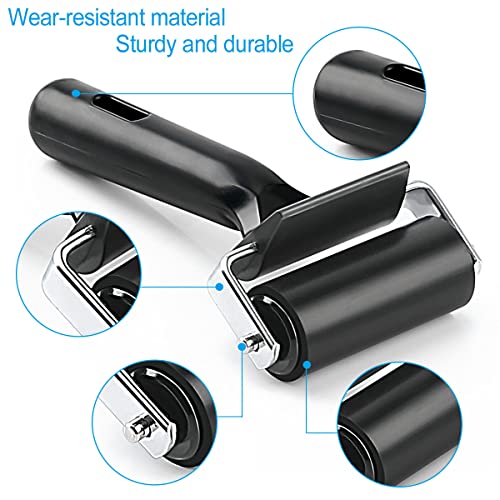 Rubber Roller, Ideal for Anti Skid Tape Construction Tools, Print, Ink and Stamping Tools (2.5-Inch, Black) - size: 2.5-Inch