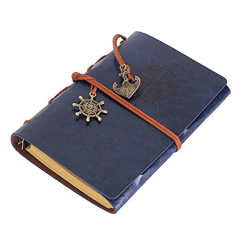 EvZ 7-Inch Refillable A6 Binder Notebook - Premium Vegan Leather Personal Planner, Eco-Friendly Journal with 6-Ring Loose-Leaf System for Writing, Business, and Creative Sketches, Dark Blue - color: Dark Blue, size: 7 Inches