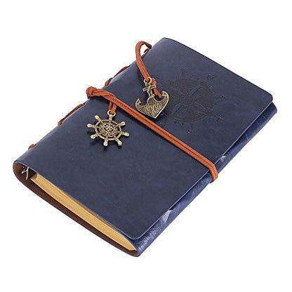 EvZ 7-Inch Refillable A6 Binder Notebook - Premium Vegan Leather Personal Planner, Eco-Friendly Journal with 6-Ring Loose-Leaf System for Writing, Business, and Creative Sketches, Dark Blue - color: Dark Blue, size: 7 Inches