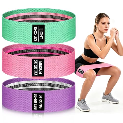 OKbulter Resistance Bands for Working Out, 3 Levels Exercise Bands Set | 3 Levels Exercise Bands Set for Legs, Hips, Strength Training, Pilates, Yoga and Rehab for Women & Men