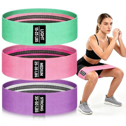 OKbulter Resistance Bands for Working Out, 3 Levels Exercise Bands Set | 3 Levels Exercise Bands Set for Legs, Hips, Strength Training, Pilates, Yoga and Rehab for Women & Men