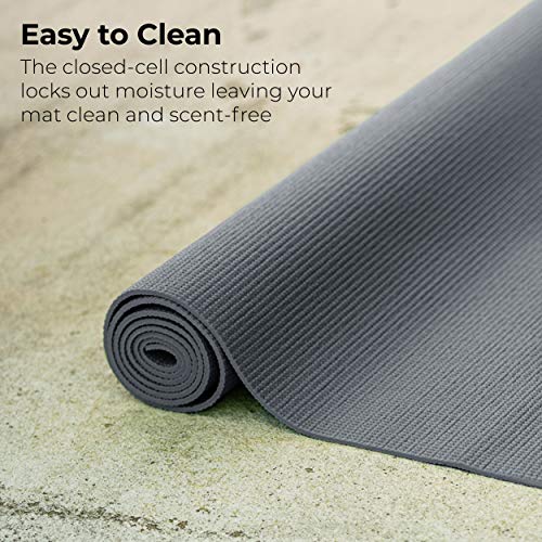 Bulk Yoga Mats, 10 Pack, 4mm Thick, 68x24in - color: Gray