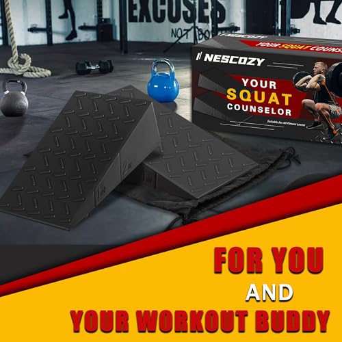 Squat Wedge Height-Adjustable Slant Board: 2Pcs Wide Wedges for Weightlifting Leg Glute Workout Improve Strength and Mobility for Gym Home - size: Large