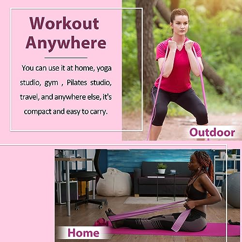 Resistance Bands Set for Physical Therapy, Rehab, Yoga and Pilates - color: Gradient Pink 5-80lbs