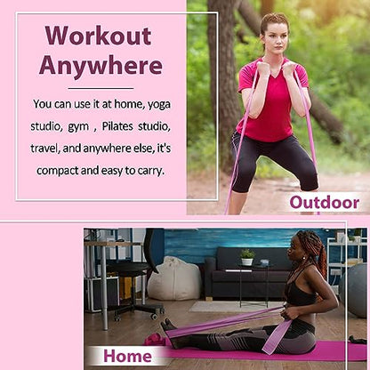 Resistance Bands Set for Physical Therapy, Rehab, Yoga and Pilates - color: Gradient Pink 5-80lbs