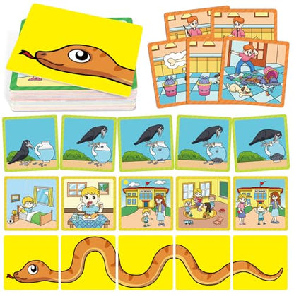 Sequencing Cards,Sequence Board Game for Kids,Story Storytelling,Speech Therapy Toys Materials for Autism,Social Skills,Sentence Building,Educational Classroom Preschool Learning Activities - style: 5 Sequencing Cards
