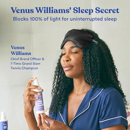 ASUTRA Silk Eye Pillow for Sleep, Black - Filled w/Lavender Buds (One Size) - color: Black