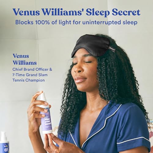 ASUTRA Silk Eye Pillow for Sleep, Black - Filled w/Lavender Buds (One Size) - color: Black
