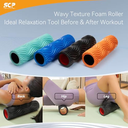 SUBCULTUREPICK Foam Roller High-Density Rollers, Deep Tissue Muscle Massage | Fitness Roller for Stretching, Relieves Muscles, Improves Mobility, Pilates, Yoga, Ideal for Athletes, Beginners & Recovery - color: Black