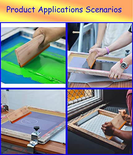 INTBUYING Screen Printing Squeegee Ink Squeegee Wooden Oiliness Scraper 75 Durometer 18inches Long 4 inches Wide with Rubber Blade and Wooden Handle - size: 18 inches long