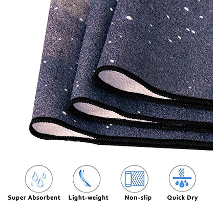 QiyI Hot Yoga Towel with Grip Dots, Non Slip, 74"x26", Moon Cycle - color: Moon Cycle, size: 74"x26"